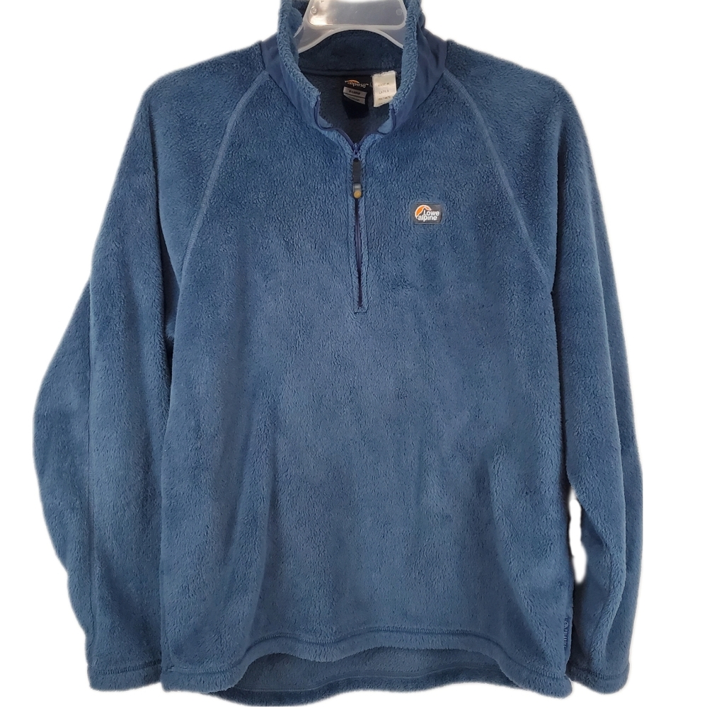 Vintage Lowe Alpine Blue 1/4 Zip Micro Fur Fleece Pullover Jacket Mens XL RARE